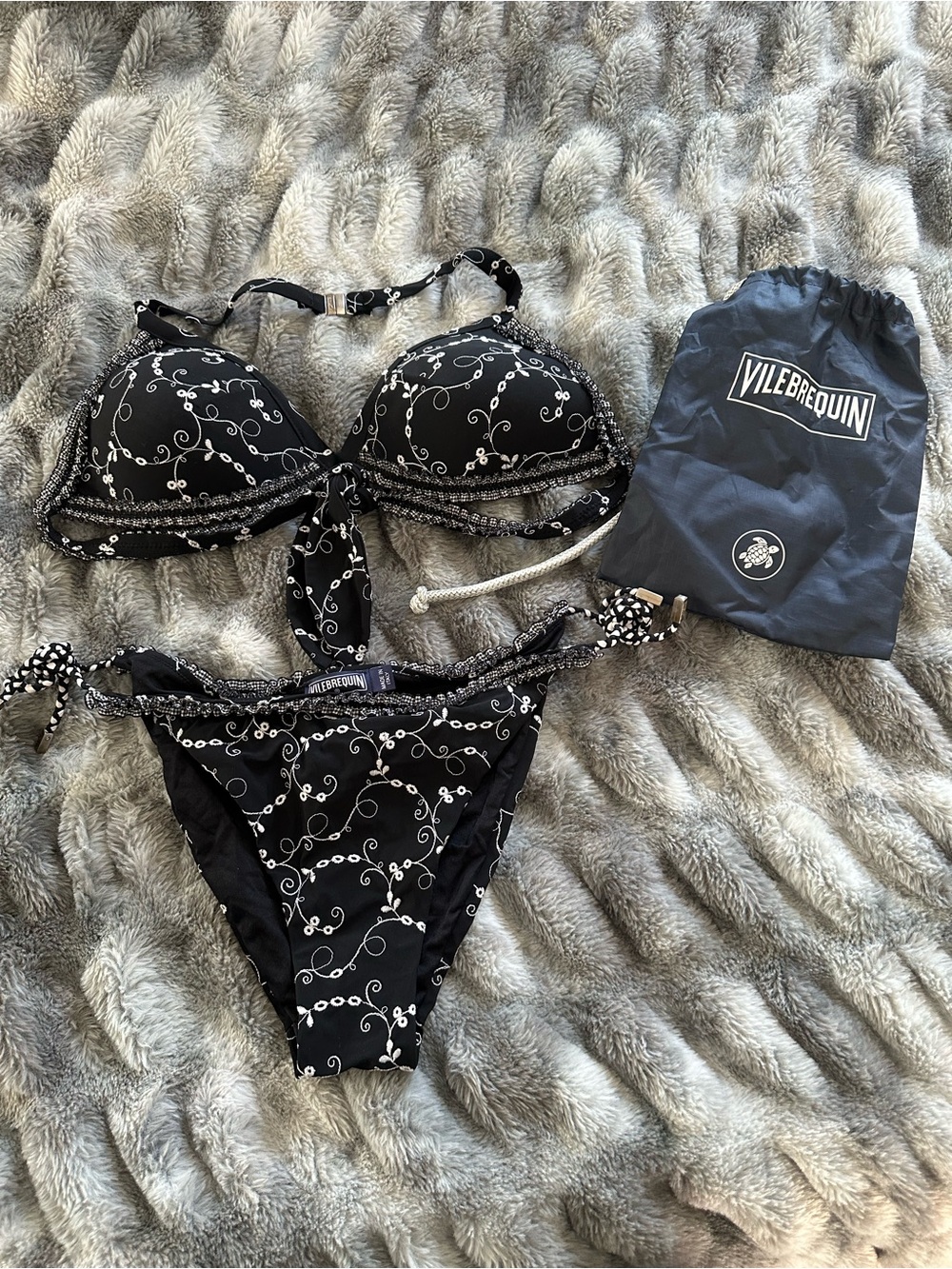 Vilebrequin Black and White Chain-Print Two-Piece Bikini